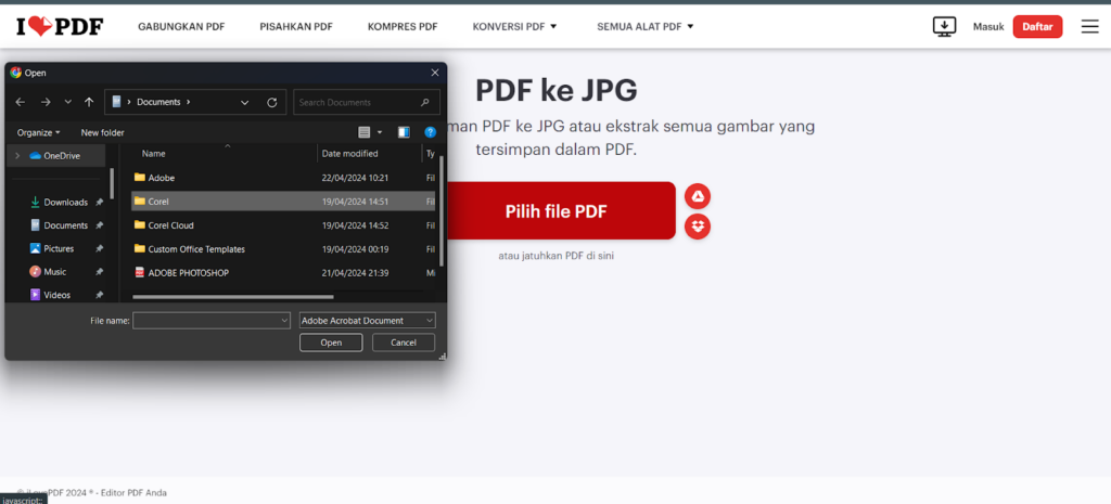 Ubah PDF ke JPG